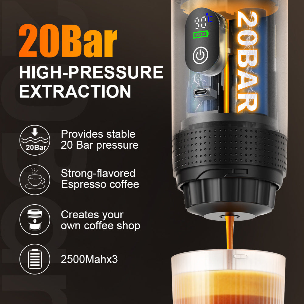 YBC-KF-JN-02PRO-2.0 3-in-1 Portable Espresso Machine with Display